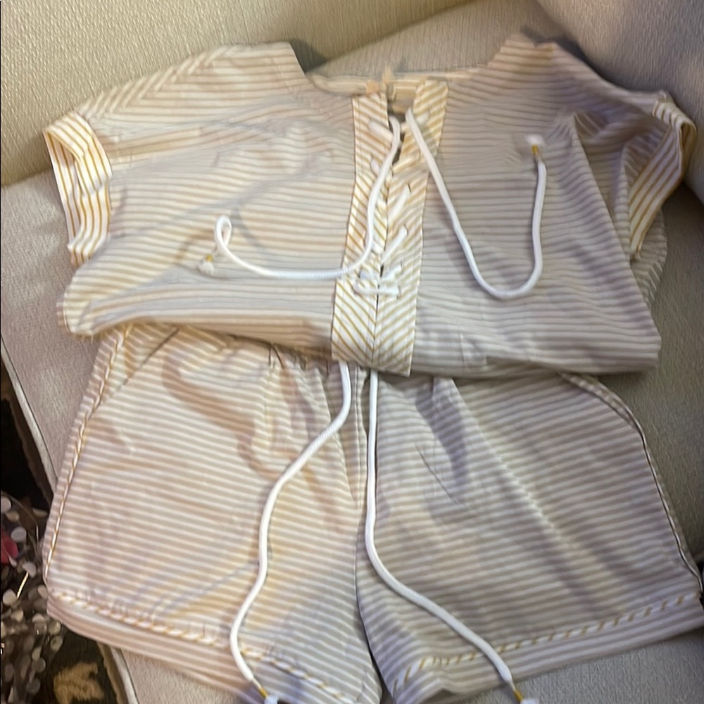 Hem & Thread Striped Short Loungewear Set